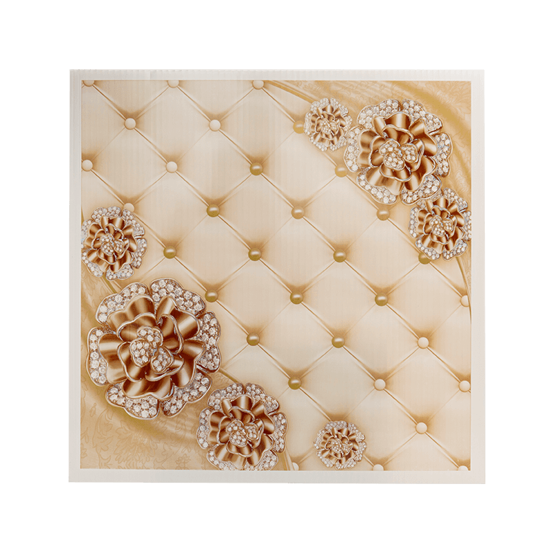 Panneau de plafond carré en PVC 603*603 mm, fausse feuille de plafond en PVC