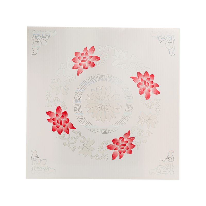 Panneau de plafond carré en PVC 603*603 mm, fausse feuille de plafond en PVC