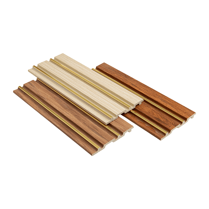 Panneau PS en bois marron rainuré de 12 cm