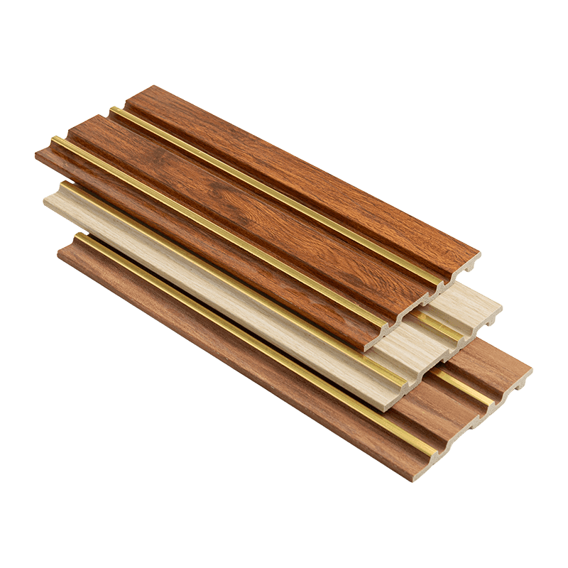 Panneau PS en bois marron rainuré de 12 cm