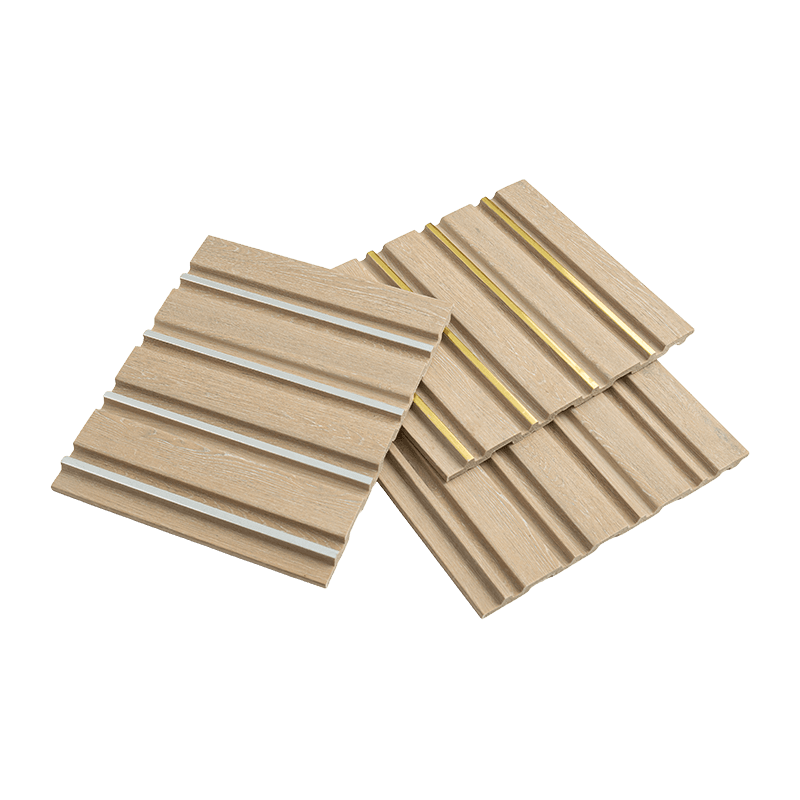 Panneau PS en bois marron rainuré de 12 cm