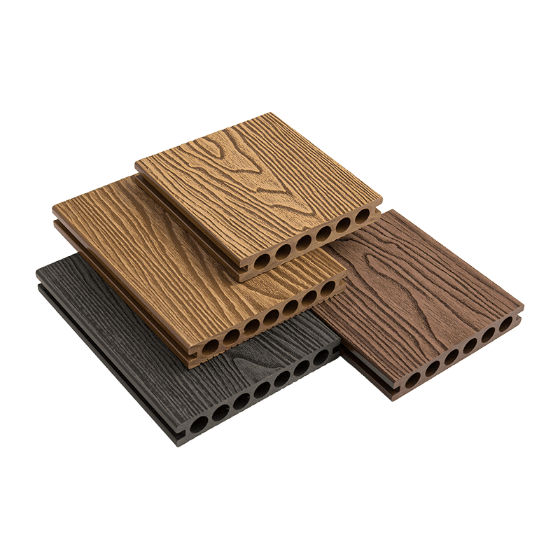 Revêtement de sol composite bois-plastique PE à trous ronds de 140*23 mm (génération 1)