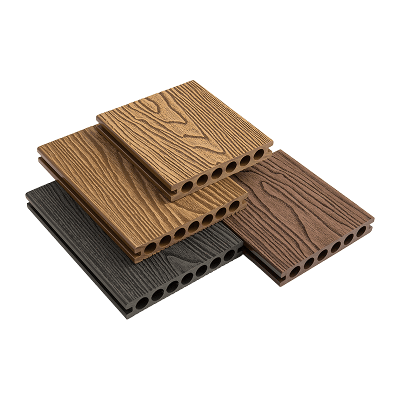 Revêtement de sol composite bois-plastique PE à trous ronds de 140*23 mm (génération 1)