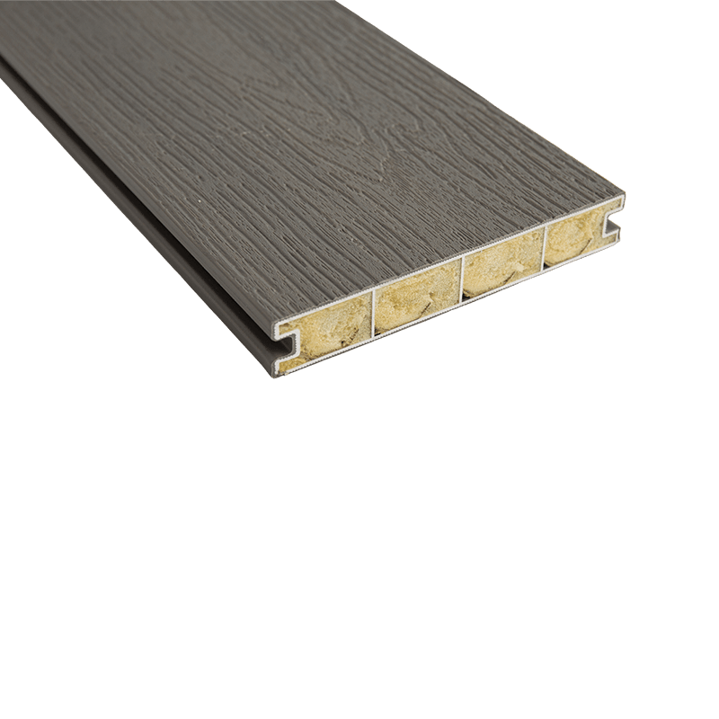 Revêtement de sol en alliage d'aluminium gaufré à grain de bois, terrasse extérieure en composite d'aluminium - Marron