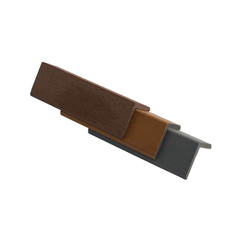 Moulage à angle droit en tissu texturé bois-plastique 20*20 mm