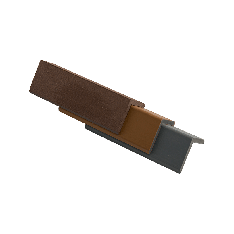 Moulage à angle droit en tissu texturé bois-plastique 20*20 mm