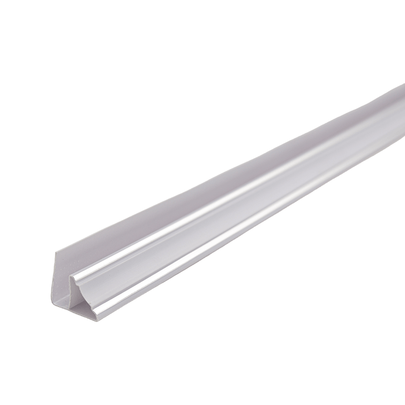 Profilé PVC 0,85*0,85 cm, 90 g/m avec coin argenté estampé à chaud