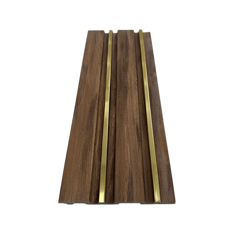 Panneau PS en bois marron rainuré de 12 cm