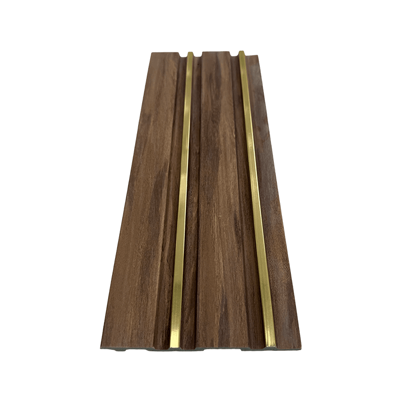 Panneau PS en bois marron rainuré de 12 cm
